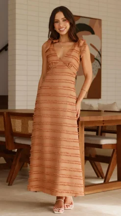 LILYWHYT Sale Dresses^Dela Maxi Dress - Chocolate