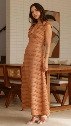 LILYWHYT Sale Dresses^Dela Maxi Dress - Chocolate