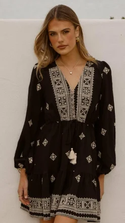 Shareen Dresses|Mini^Delainey Mini Dress - Black/Beige