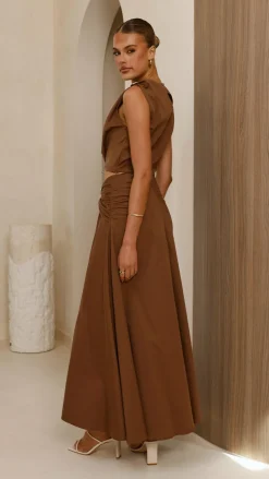 Fashion Allied Sets|Bottoms^Delphine Maxi Skirt - Chocolate