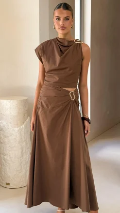 Fashion Allied Sets|Bottoms^Delphine Maxi Skirt - Chocolate