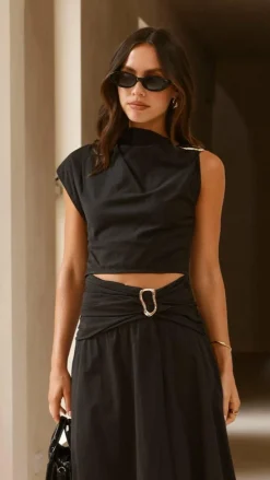 Fashion Allied Sets|Tops^Delphine Top - Black