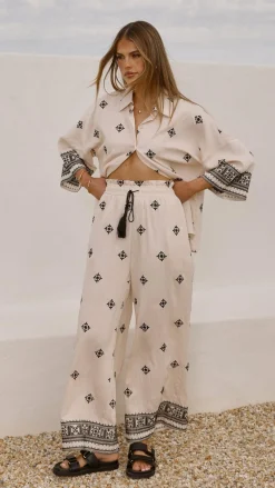 Shareen Sets|Tops^Deni Button Up Shirt - Beige/Black