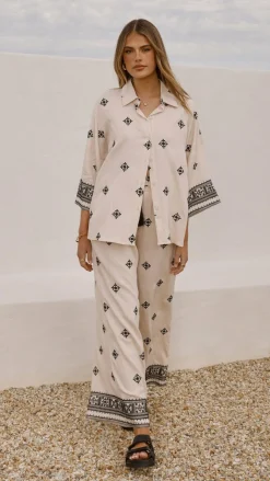 Shareen Sets|Bottoms^Deni Pants - Beige/Black