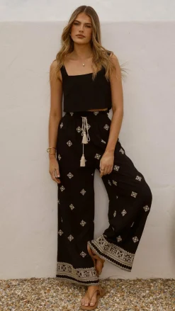 Shareen Sets|Bottoms^Deni Pants - Black/Beige