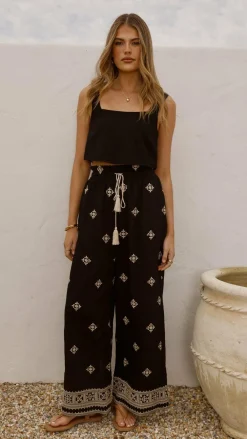 Shareen Sets|Bottoms^Deni Pants - Black/Beige