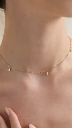 Angel Whisper Necklaces|Bump Friendly^Diamanté Teardrop 18K Gold Plated Necklace - Gold