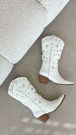 Billini Billini^Dollie Boots - White-Gold Metallic