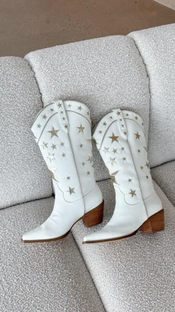 Billini Billini^Dollie Boots - White-Gold Metallic