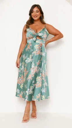 Burans Dresses|Midi^Dreamers Midi Dress - Green Floral