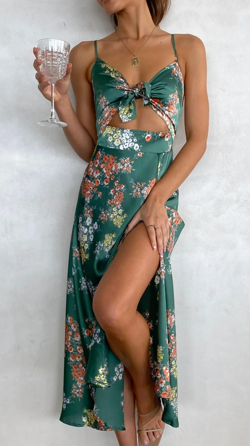 Burans Dresses|Midi^Dreamers Midi Dress - Green Floral