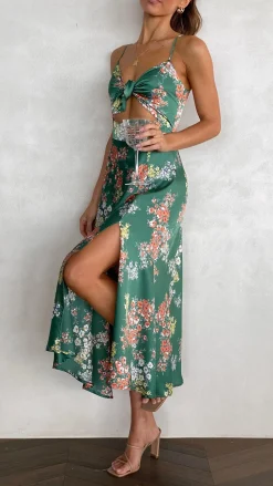 Burans Dresses|Midi^Dreamers Midi Dress - Green Floral