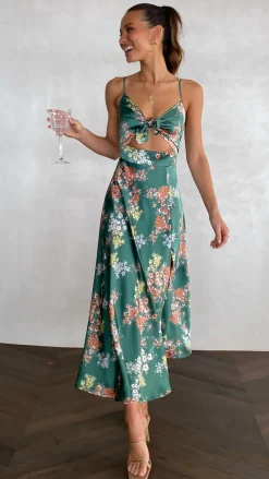 Burans Dresses|Midi^Dreamers Midi Dress - Green Floral