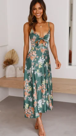 Burans Dresses|Midi^Dreamers Midi Dress - Green Floral