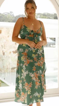 Burans Dresses|Midi^Dreamers Midi Dress - Green Floral