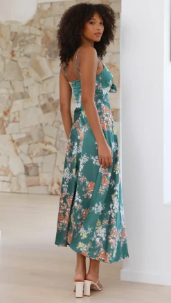 Burans Dresses|Midi^Dreamers Midi Dress - Green Floral