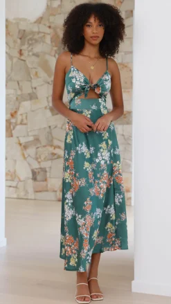 Burans Dresses|Midi^Dreamers Midi Dress - Green Floral