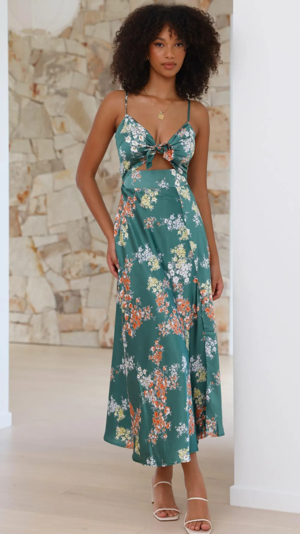 Burans Dresses|Midi^Dreamers Midi Dress - Green Floral
