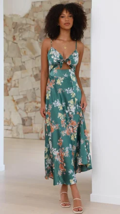 Burans Dresses|Midi^Dreamers Midi Dress - Green Floral