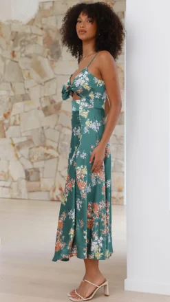 Burans Dresses|Midi^Dreamers Midi Dress - Green Floral