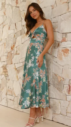 Burans Dresses|Midi^Dreamers Midi Dress - Green Floral