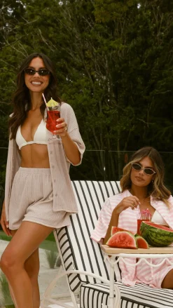 By Frankie Sets|Bottoms^Eden Knit Top and Shorts Set - Taupe