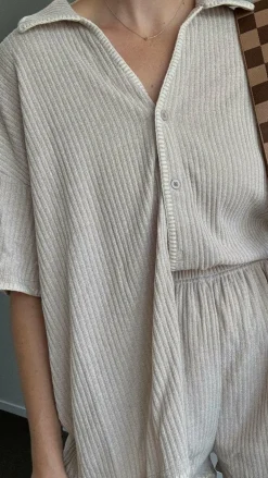 By Frankie Sets|Bottoms^Eden Knit Top and Shorts Set - Taupe