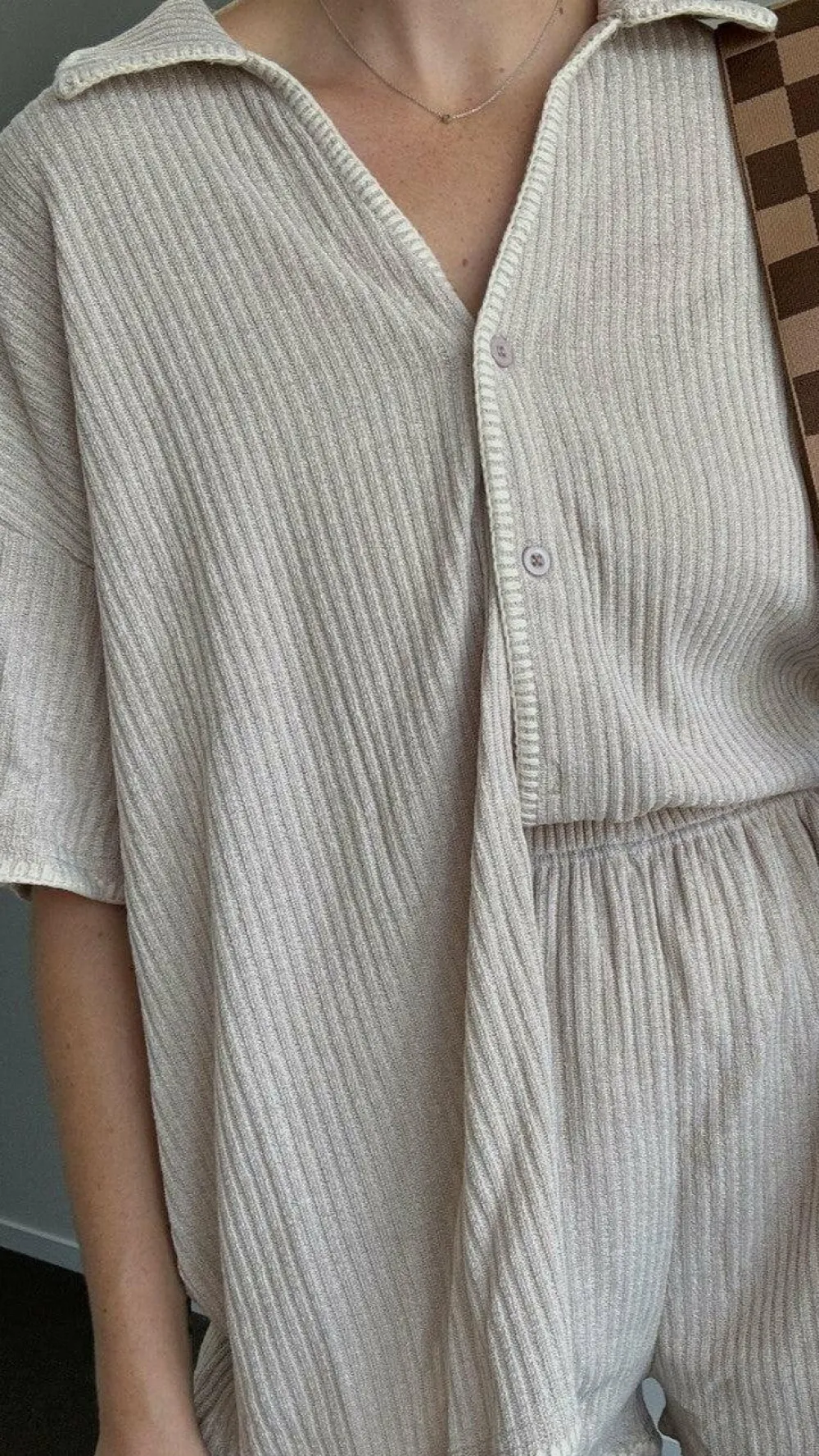 By Frankie Sets|Bottoms^Eden Knit Top and Shorts Set - Taupe