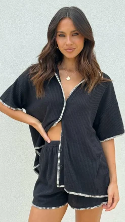 By Frankie Knit Tops|Knitwear^Eden Knit Top and Shorts Set - Black