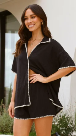 By Frankie Knit Tops|Knitwear^Eden Knit Top and Shorts Set - Black