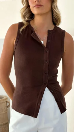 By Frankie Knit Tops|Knitwear^Edie Top - Chocolate