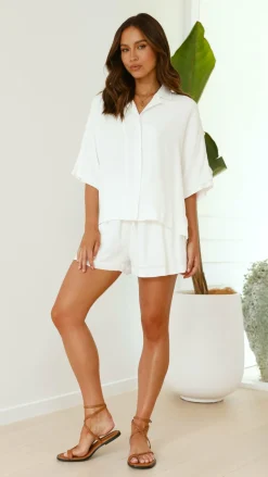 Alive Girl Sets|Tops^Edita Button Up Top - White