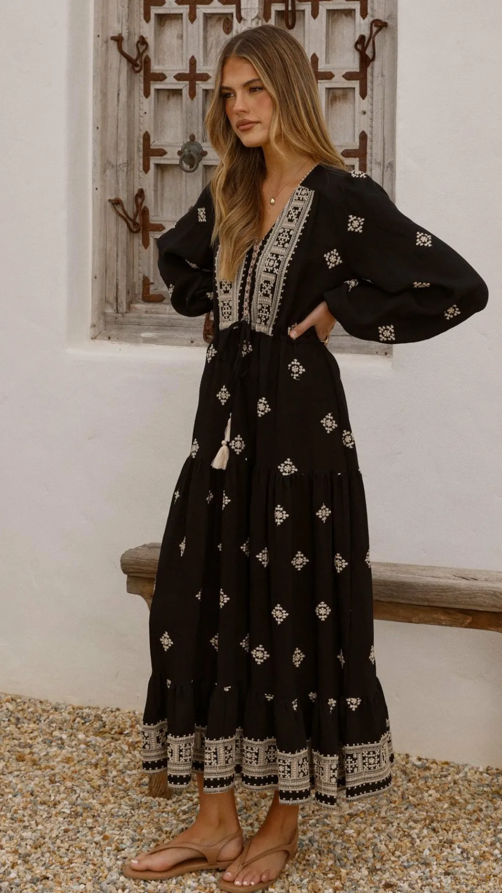 Shareen Dresses|Maxi^Ellarose Maxi Dress - Black/Beige