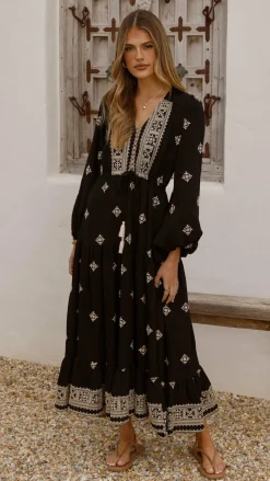 Shareen Dresses|Maxi^Ellarose Maxi Dress - Black/Beige