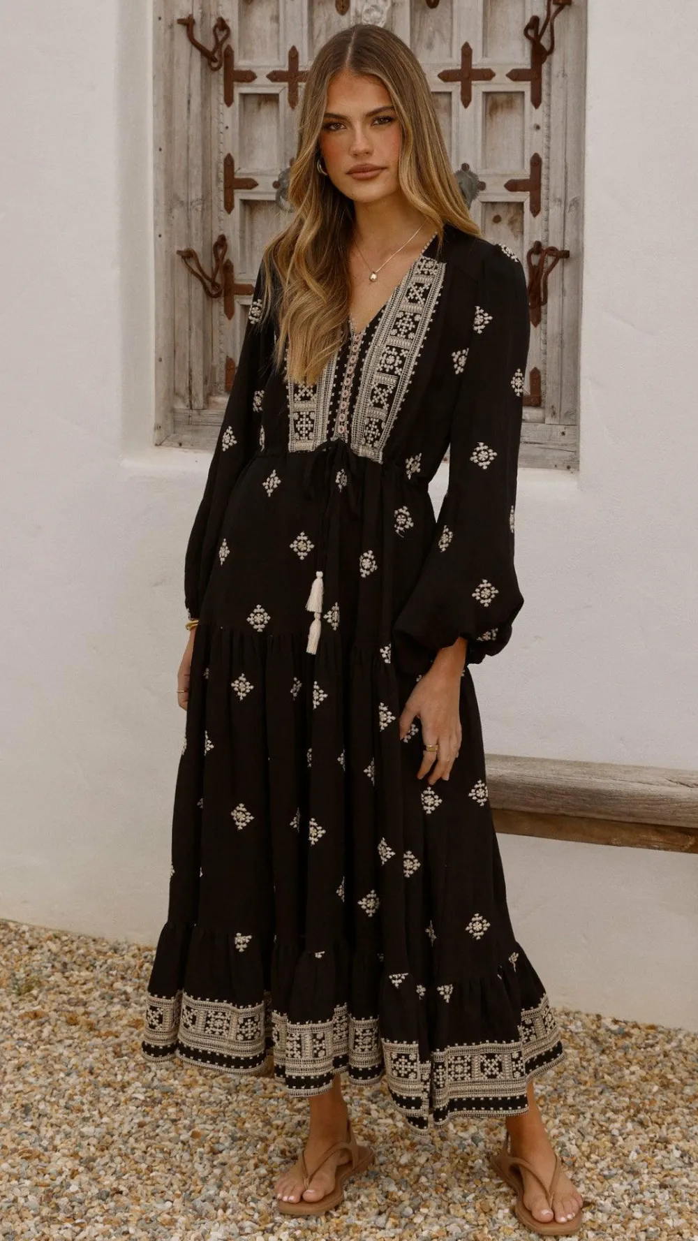 Shareen Dresses|Maxi^Ellarose Maxi Dress - Black/Beige