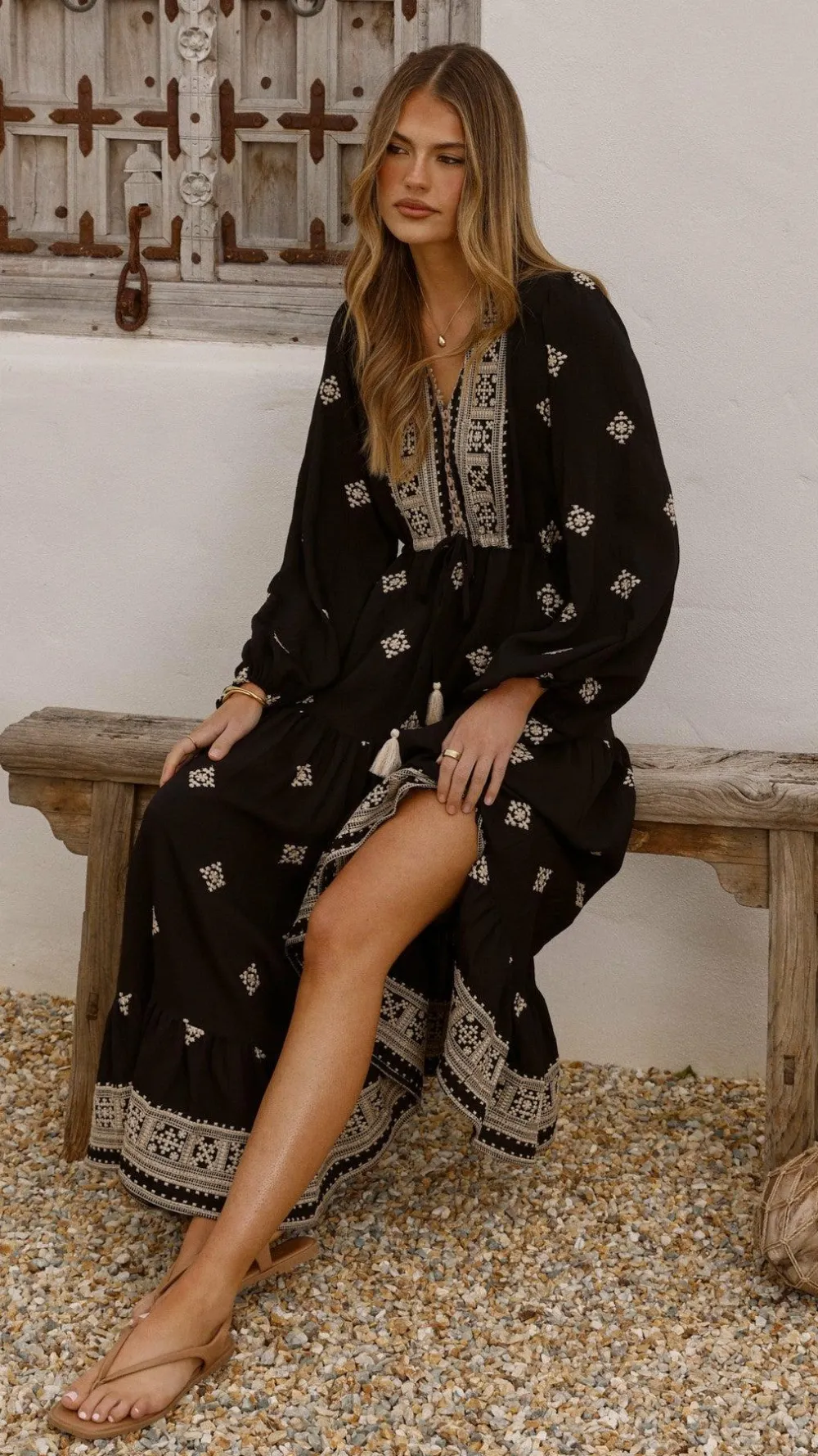 Shareen Dresses|Maxi^Ellarose Maxi Dress - Black/Beige