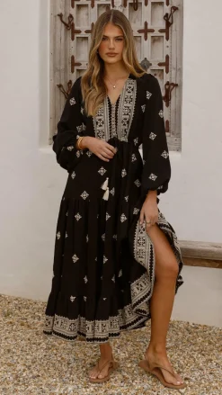 Shareen Dresses|Maxi^Ellarose Maxi Dress - Black/Beige