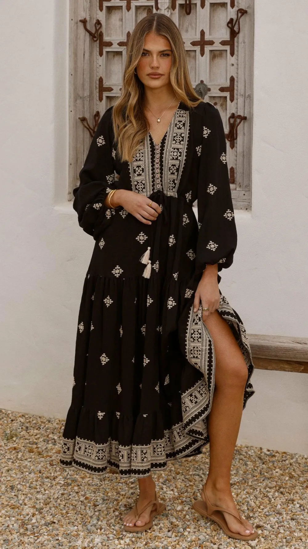 Shareen Dresses|Maxi^Ellarose Maxi Dress - Black/Beige