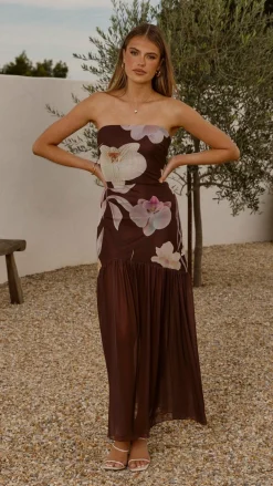 SASHA (BNE) Dresses|Maxi^Elle Maxi Dress - Brown Floral