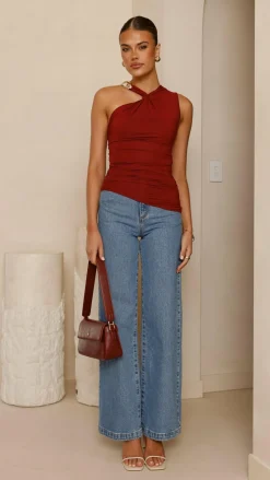 YH AND CO Tops^Emerson Top - Burgundy