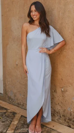 LILYWHYT Mi Amore|Dresses^Emma One Sleeve Maxi Dress - Blue