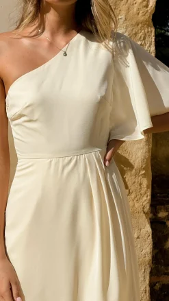 LILYWHYT Mi Amore|Dresses^Emma One Sleeve Maxi Dress - Yellow