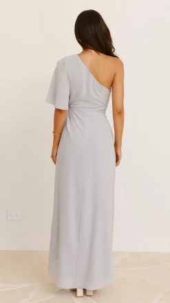 LILYWHYT Sale Evening|Sale Dresses^Emma One Sleeve Maxi Dress - Silver