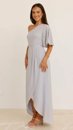 LILYWHYT Sale Evening|Sale Dresses^Emma One Sleeve Maxi Dress - Silver