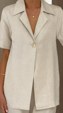IDS Sets|Bottoms^Emmaline Button Shirt - Natural