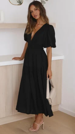 LILYWHYT Dresses|Midi^Erin Midi Dress - Black