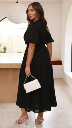 LILYWHYT Dresses|Midi^Erin Midi Dress - Black