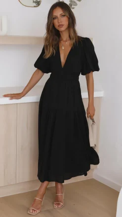 LILYWHYT Dresses|Midi^Erin Midi Dress - Black