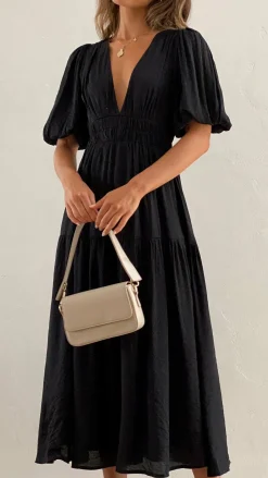 LILYWHYT Dresses|Midi^Erin Midi Dress - Black