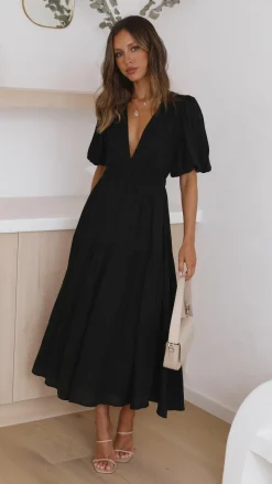 LILYWHYT Dresses|Midi^Erin Midi Dress - Black